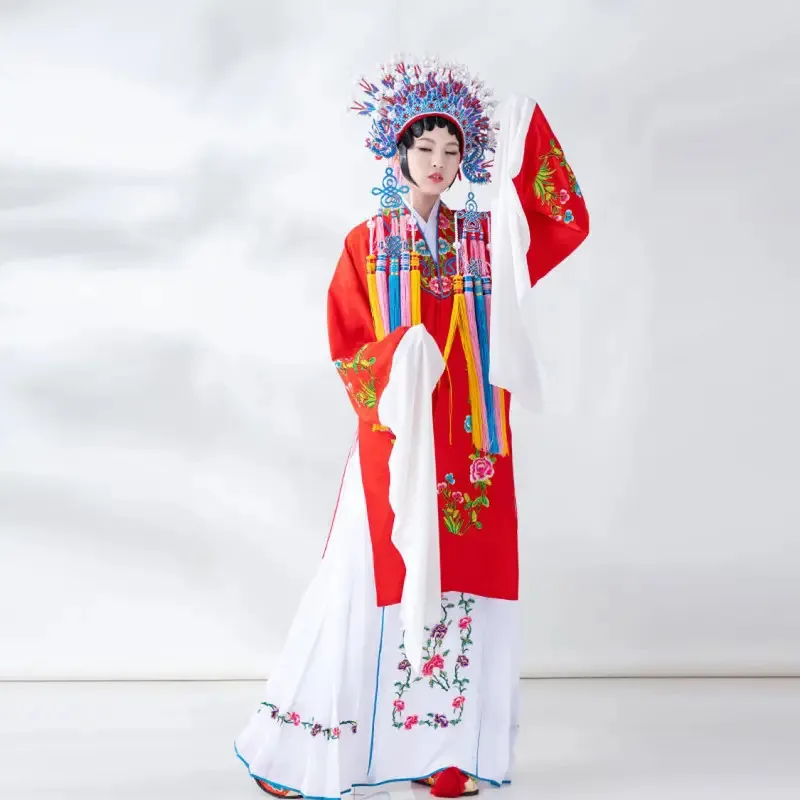 北京オペラフラワーダン衣装中国のレトロな古典的な京劇パフォーマンススーツ絶妙な刺繍オペラ練習スーツ