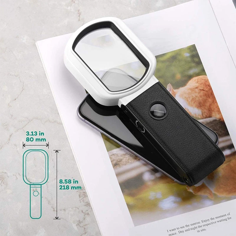 2Pcs Magnifying Glass With Light, 25X 10X Rechargeable Handheld And Standing Magnifier For Reading, Inspection, Jewelry