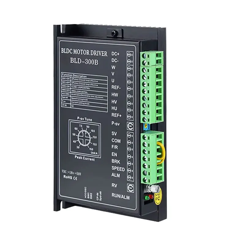 Imagem -02 - Brushless Motor Velocidade Controller Module com Potenciômetro 3ph 12v 24v 36v 48v Bldc Driver Velocidade Ajustável Bld300