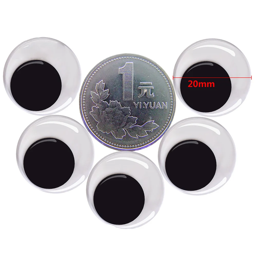 

100Pcs Self-Adhesive Wiggly Eyes Black White 15mm Peel Stick Round Moving Eyes for Crafting Scrapbook DIY Projects