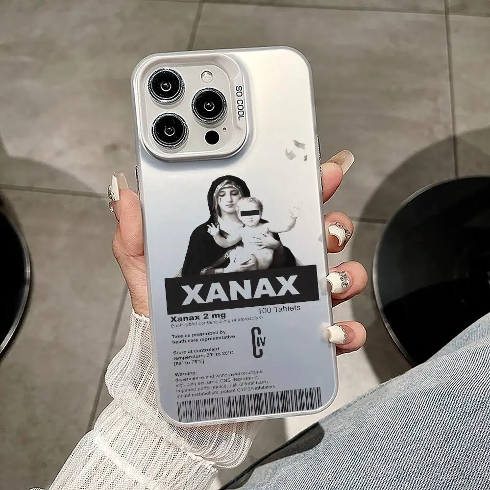 Xx-ANAX C-ChillS PillS جراب هاتف آيفون 11 12 13 14 15 16 17Pro Max Air Plus حافظة فضية ملونة فاخرة راقية #1