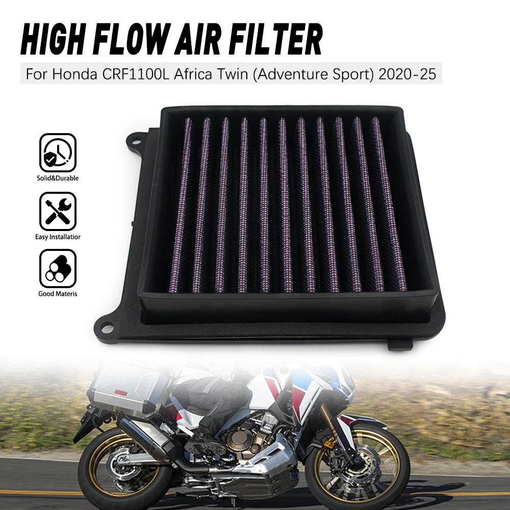 

Motorcycle Parts Air Filter Sponge Cleaner Cap For Honda CRF1000L CRF1100L Africa Twin 2020-2025