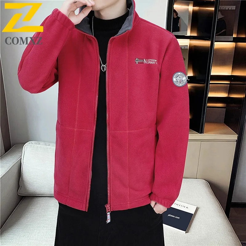 الرجال المطرزة مقنعين جاكيت من الصوف الشتاء الحراري يندبروف سترة طبقة مزدوجة معطف القطن متعدد جيب الثلوج عمال 2025 #4