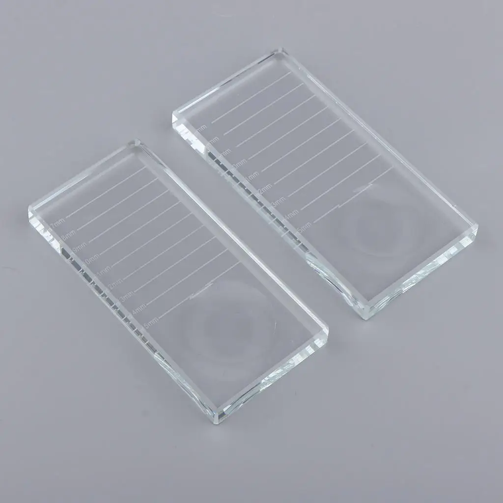 Eyelash Extension Pad Glass Material Glue Holder Lash Pallet Eyelash Supplies for Extensions