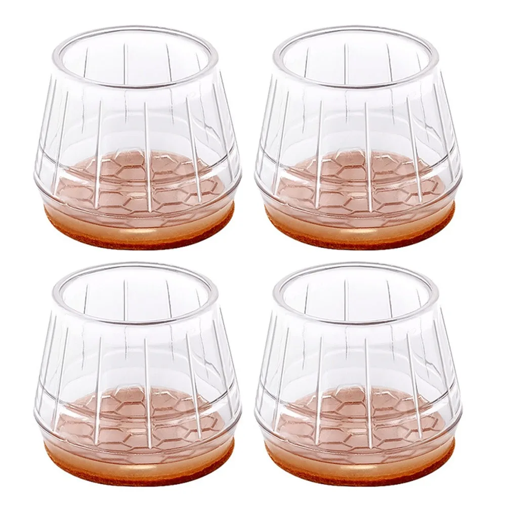 

4pcs New Thicked Chair Leg Protector Noise Prevention Anti-Slip Scratch-proof Leg Cover Floor Protector Silicone Furniture Pads