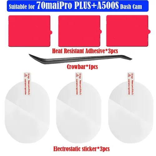 Para cámara de salpicadero original 70mai A500S, adhesivo inteligente resistente al calor y pegatinas estáticas, para DVR de coche 70mai Pro plus