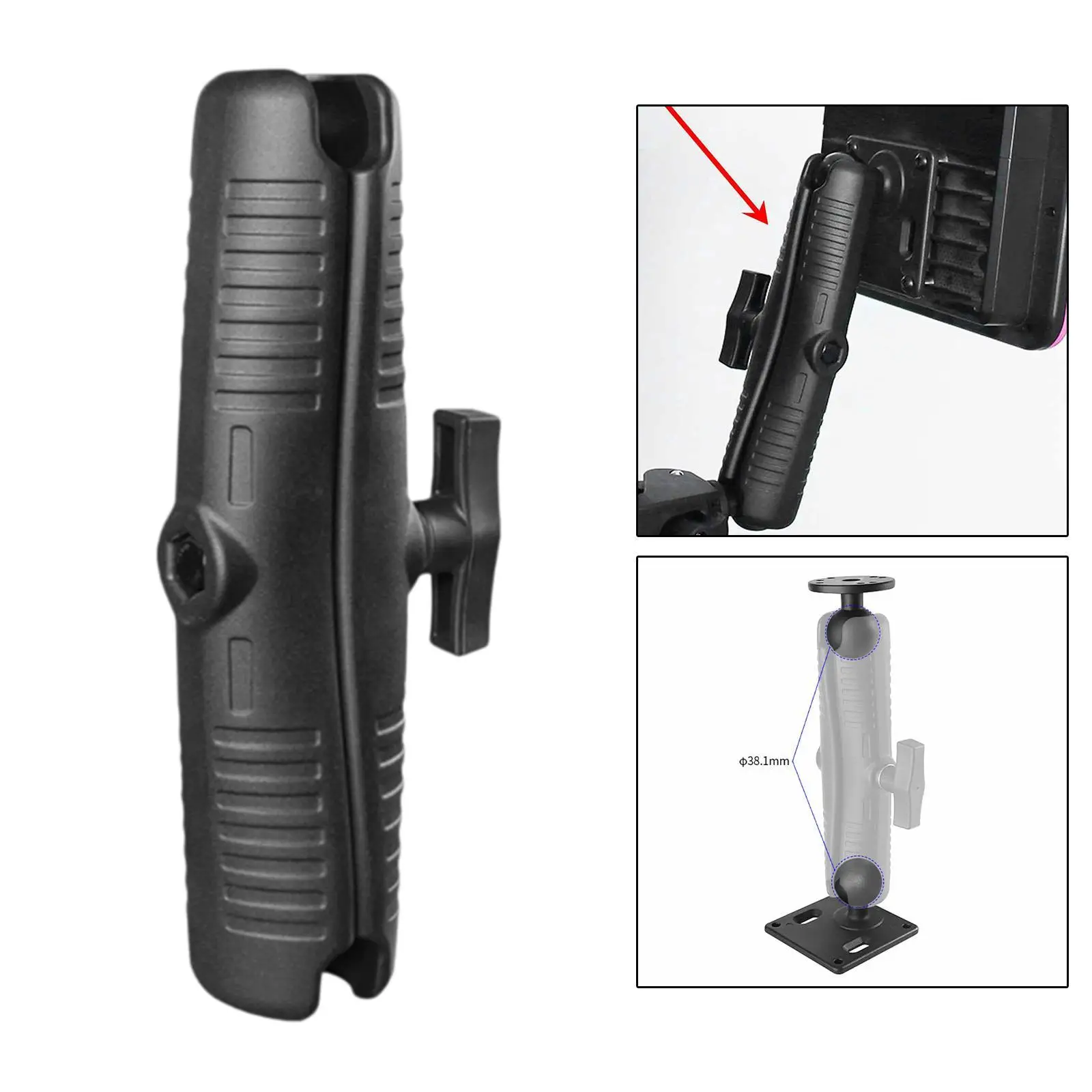 

Double Socket Arm for 1.5 Inches Ball Powerful Clamp Tablet Mount Ball Adapters for Motorcycle Forklift Bike Truck Camera