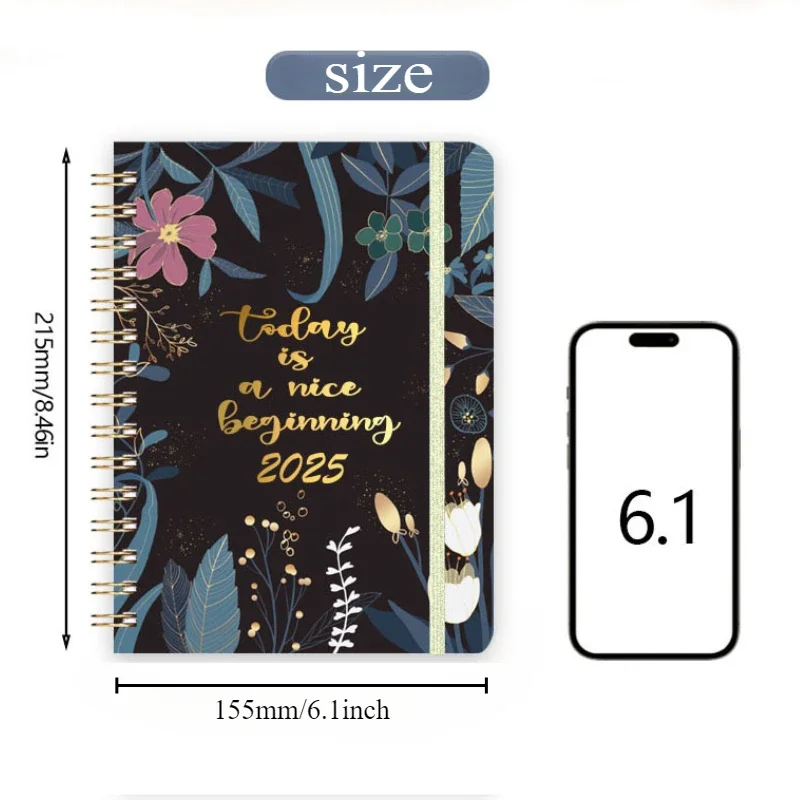 1 Pc Agenda 2025 Weekly Planner Notebook, Schedule Notebook A5 Coil Notebooks, Planner 2025 Schedule Diary Monthly Planner Book