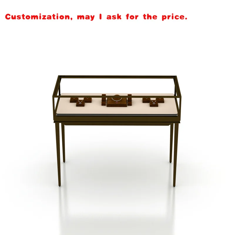 

custom.Luxury Ring showcase Led Light Design Glass Spray Paint Jewelry Display Cabinet Custom Show