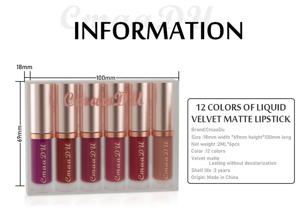 cmaadu-conjunto-de-batom-liquido-fosco-de-veludo-6-pacotes-de-maquiagem-de-longa-duracao-hidratante-a-prova-d'agua-brilho-labial-sexy-batom-vermelho-mulheres-nuas