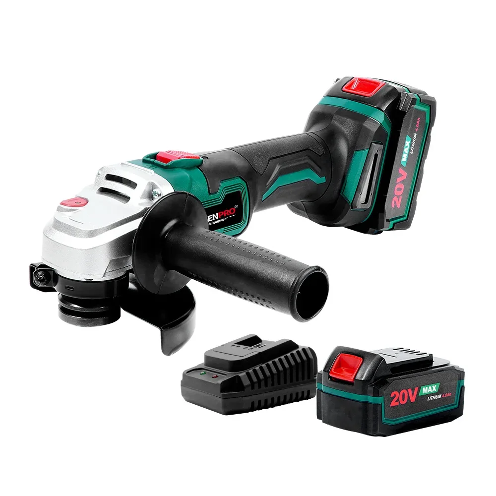 

Бесщеточная аккумуляторная угловая шлифовальная машина 20 В 125 мм M14 шлифовальная машина 4,0 Ач с двумя батареями