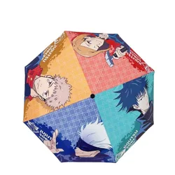 Jujutsu Kaisen Itadori Yuji Gojo Satoru Cartoon Spliced Sunshade and Sunscreen Student Portable Umbrella for Rain or Shine