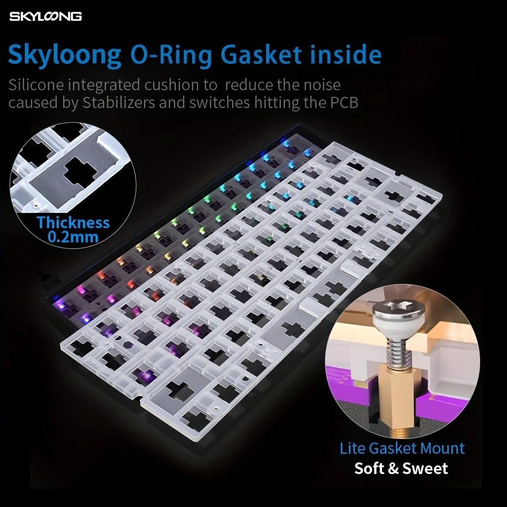 Imagem -04 - Skyloong Sk61 Teclado com Fio com Estampa de Letras Árabes Interruptores Ópticos Retroiluminado Rgb Teclas Pbt Perfil 60 Teclado Mecânico para Jogos