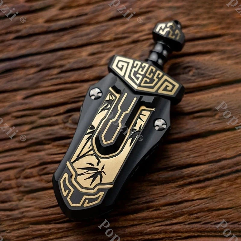 Wanwu Taia épée EDC sculpture exquise mécanique magnétique poussée curseur diapason Gadgets Table ornement jouets d'anxiété