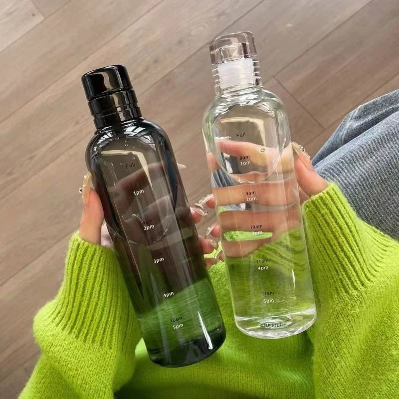 500ml Lightweight Leakproof Water Bottle Elegant Portable for Fitness And Outdoor Adventures with Time Scale Daily Hydration Aid