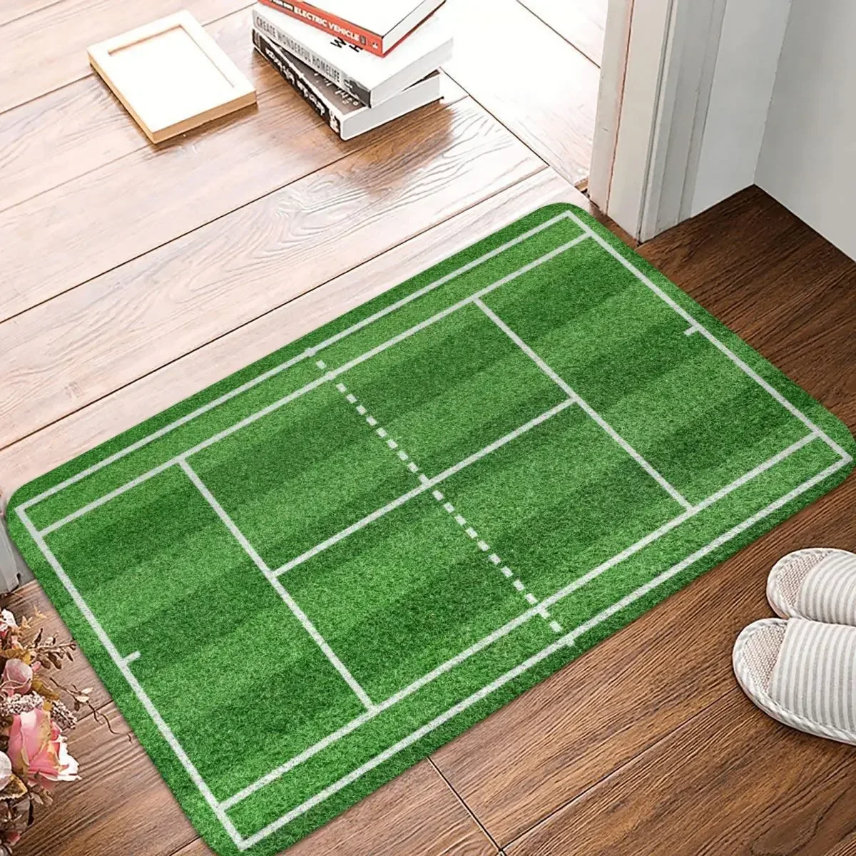 Tennis Court Doormat Welcome Soft Bathroom Kitchen Floor Mat Hallway Rug Carpet Plaid Dustproof Area Rugs