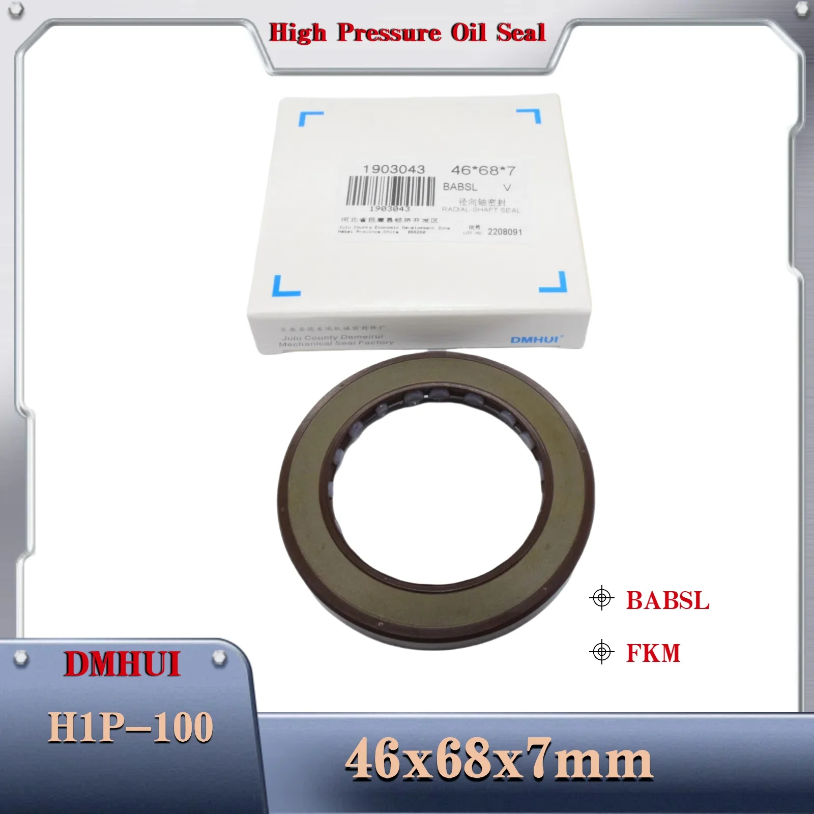 For Sauer Danfoss H1P-100 Hydraulic pumps Shaft oil seal 46x68x7 mm BABSL/FKM Motor Rotary Shaft Seal 46X68X7