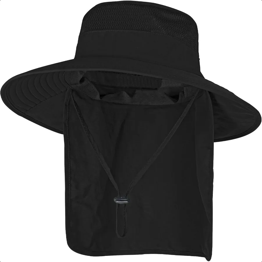 

Sun Hats for Men Women Fishing Hat UPF 50+ Breathable Wide Brim Bucket Hats Summer UV Protection Safari Hat with Neck Flap
