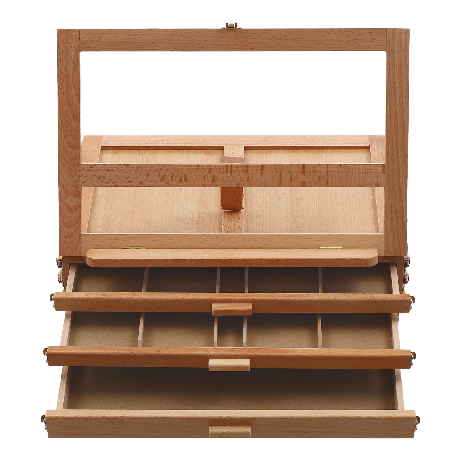 

Beech Wood Painting Board Stand with 3 Drawers Adjustable 0-60° Angle Foldable Portable for Art Supplies Storage