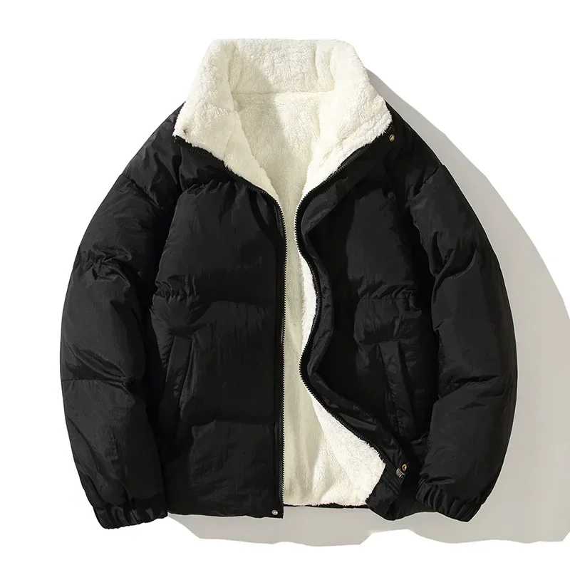 

2023 Winter New Lamb Fleece Loose Cotton Coat Men's Casual Cotton Coat Thickened Warm Cotton Coat Coat