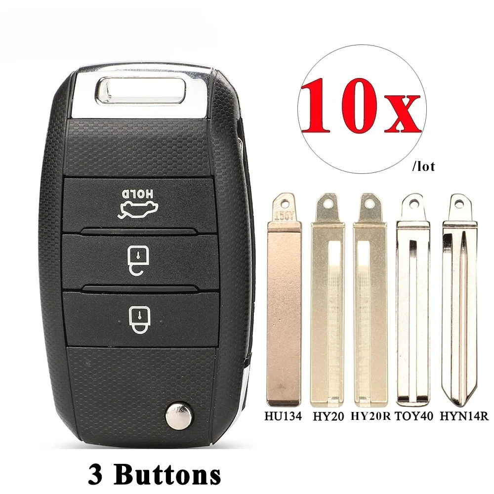 

10 шт. откидной корпус дистанционного ключа автомобиля для Kia K3 K4 K5 Sportage Carens Cerato Forte Rio Sorento Ceed Stonic Stinger Picanto Rondo Soul