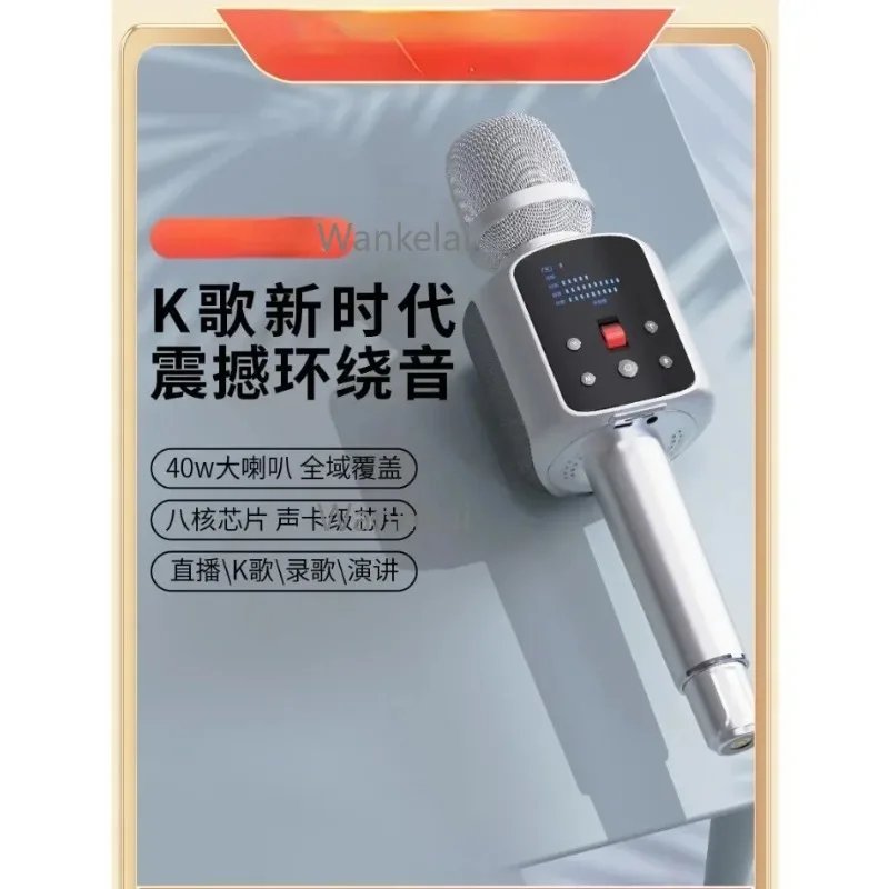 Audio microphone all-in-one machine with built-in sound card microphone,singing Karaoke Bluetooth wireless mobile phone receiver