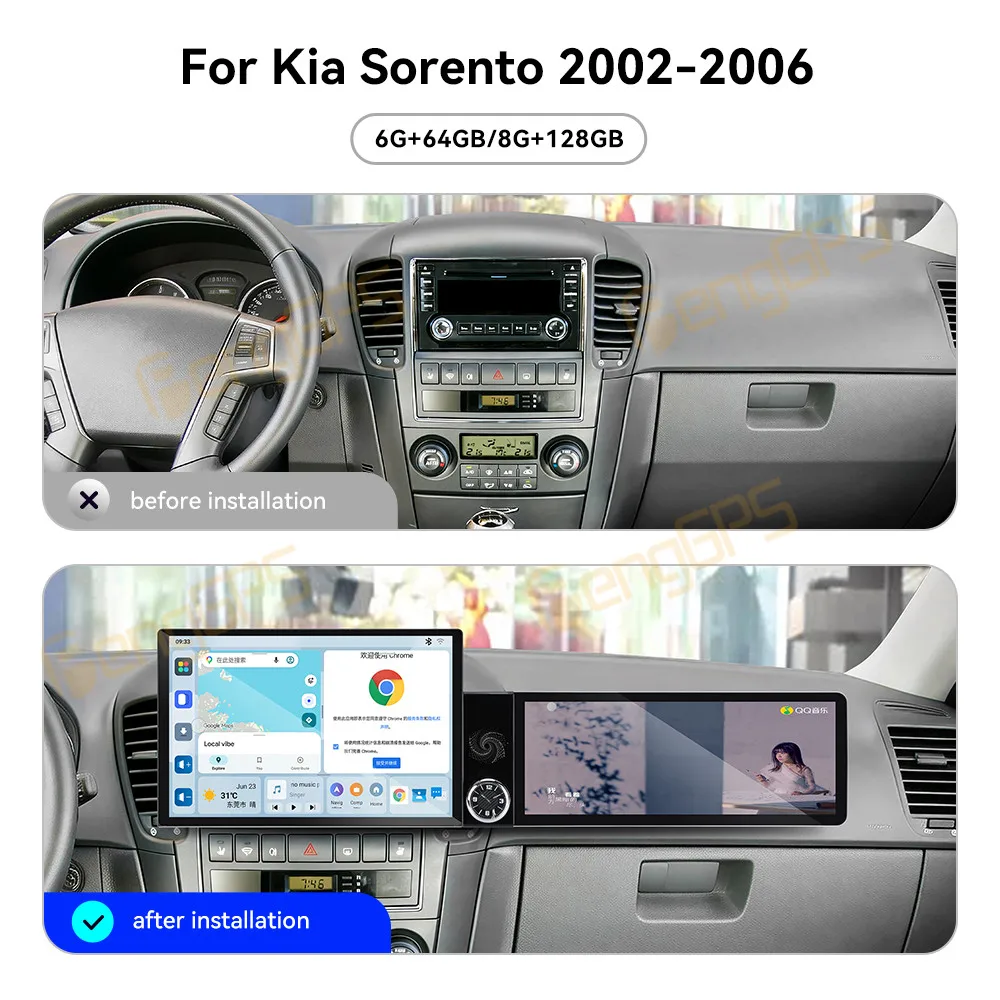 Car Accessories Radio For Kia Sorento 2002-2006 Android Auto GPS Navigation Multimedia Stereo Receiver Head Unit Offline Maps