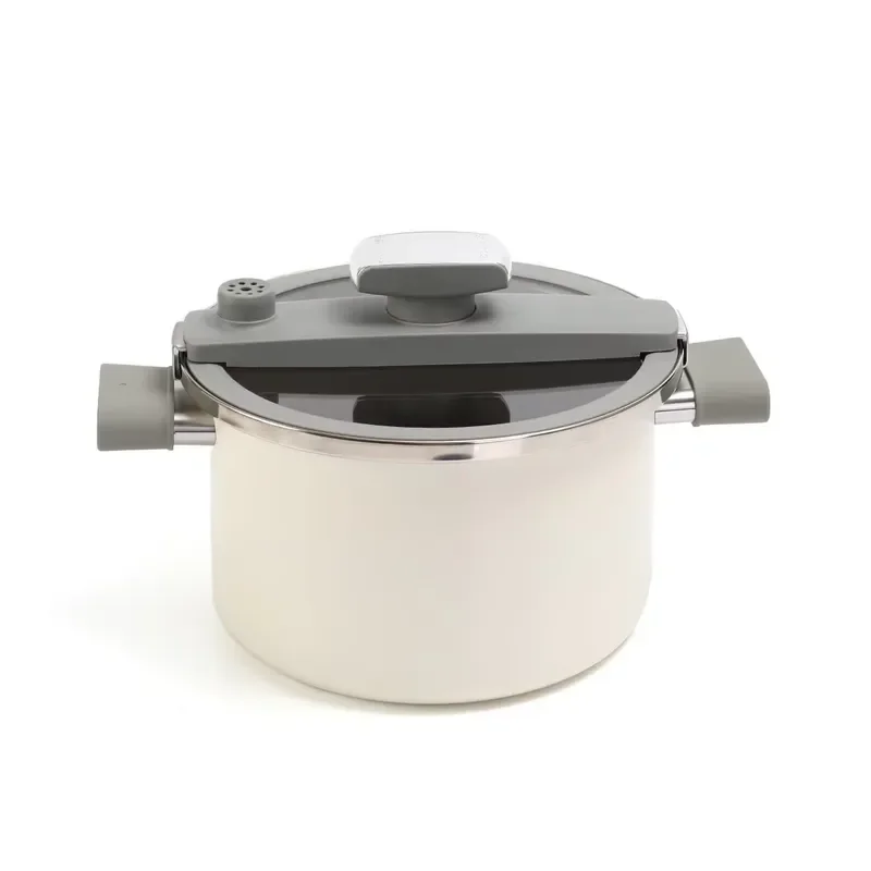 for 26cm 7L Iron Pressure Cooking Pot with Tempered Glass Lid Enamel Micro Pressure Cooker Suitable for Gas and Induction
