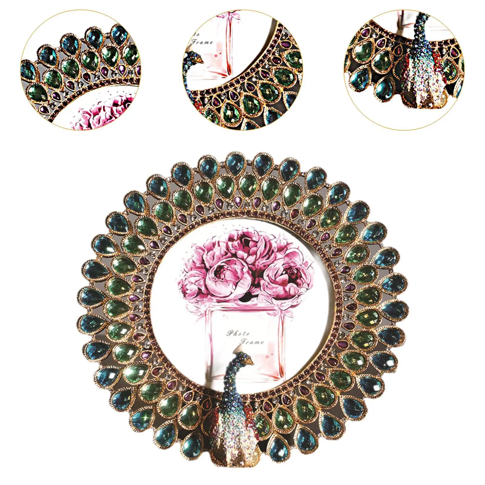 Peacock Photo Frame Ornaments Wedding Gift Table Centerpiece Picture Frame
