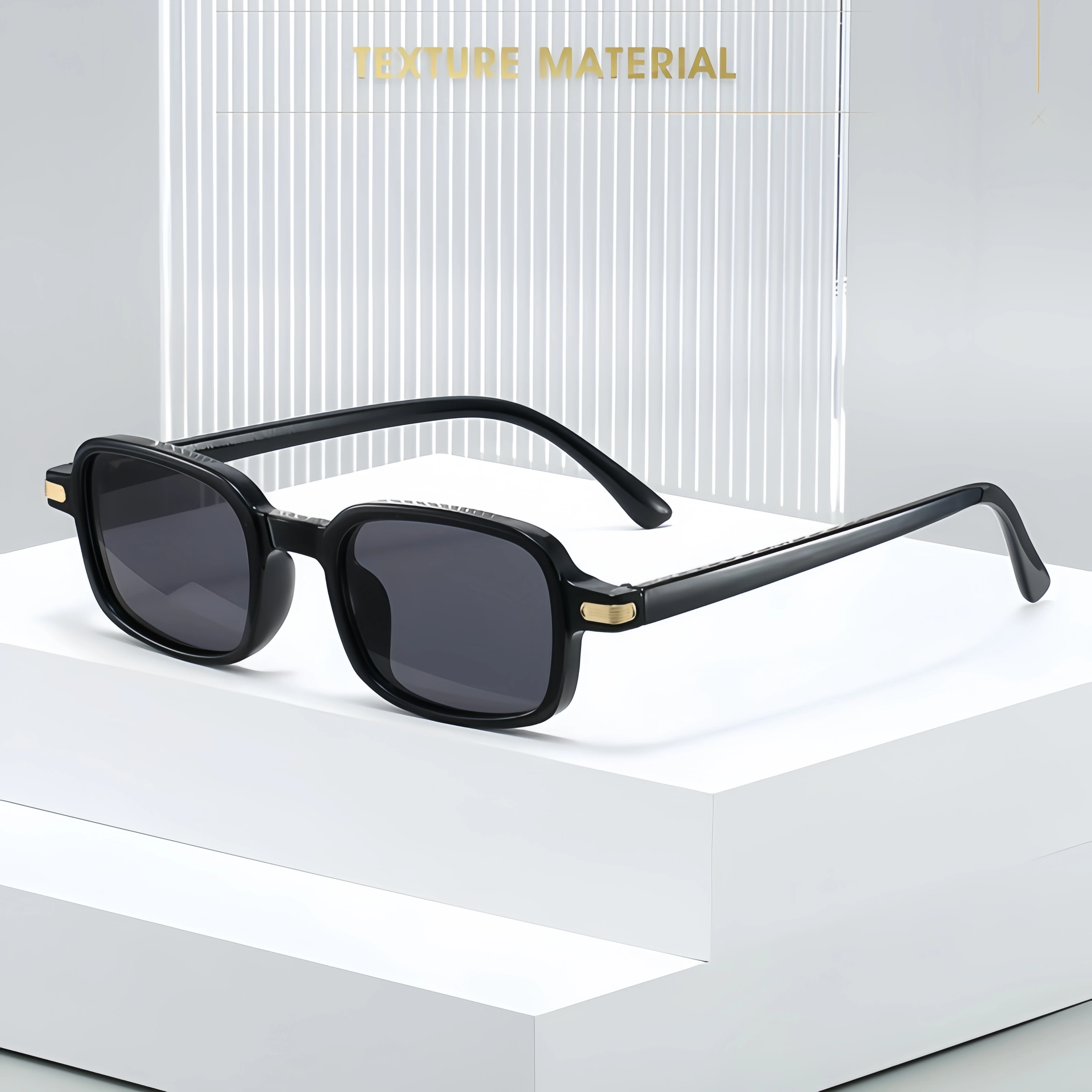 Square Retro Fashion Sunglasses for Men and Women, High-End Street Style, Versatile Decorative Anti-Uv Glasses