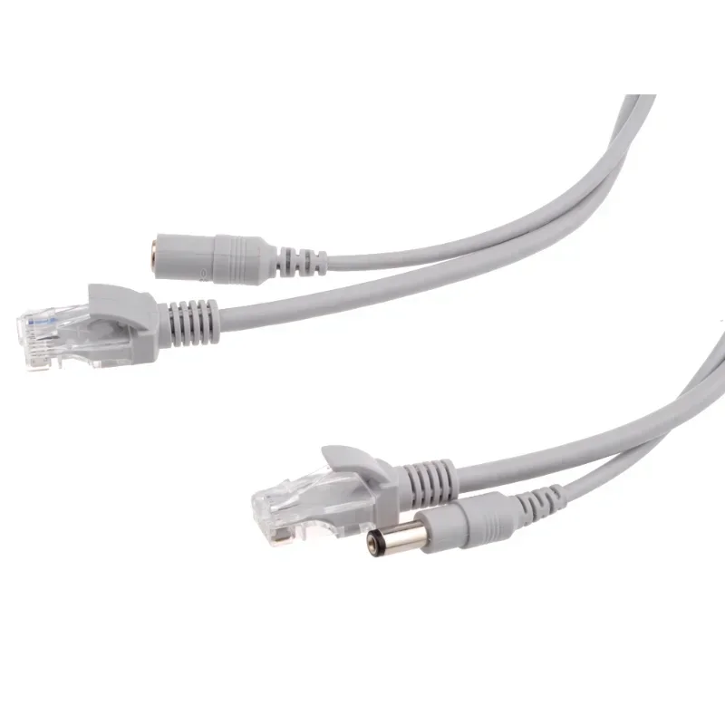 Cabo Ethernet para sistema de cctv, cabo ethernet cinza, 5m/10m/15m/20m/30m, rj45 + dc de alimentação, para câmeras ip