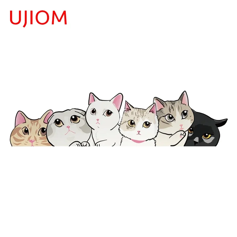 UJIOM Cats Collective Peeking Wall Sticker Window Glass Decal Bedroom Waterproof Scratch Resistant Living Room Accessories