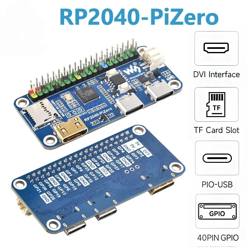 RP2350-PiZero RP2040-PiZero Raspberry Pi Pico 2 RP2350B RP2350-PiZero Development Board PSRAM DVI For HDMI