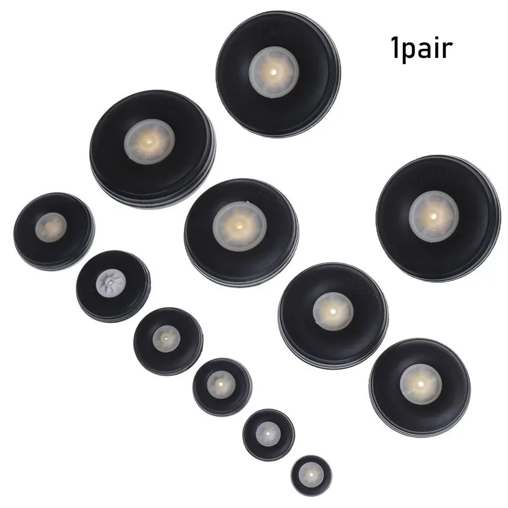 1 Pair Black Tail Wheel Rubber PU Plastic Hub 1