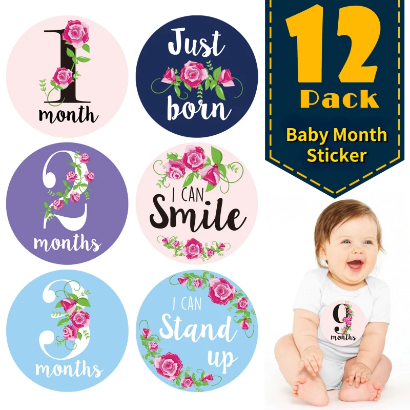 Baby Sticker Photography Props Milestone Memorial Birth Monthly Newborn Commemorative Number Card Lovely Kids Photo Accessories