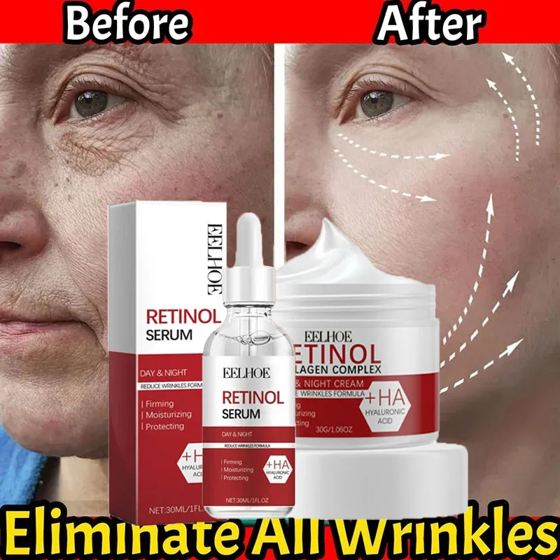 

Retinol Remove Wrinkle Face Set Firming Lifting Anti-Aging Serum Fade Fine Lines Eye Stick Improve Puffiness Skin Care Products