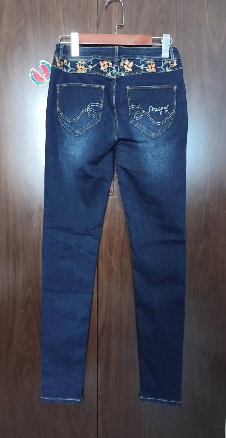 Foreign trade original single Spanish new print fashion matching skinny jeans