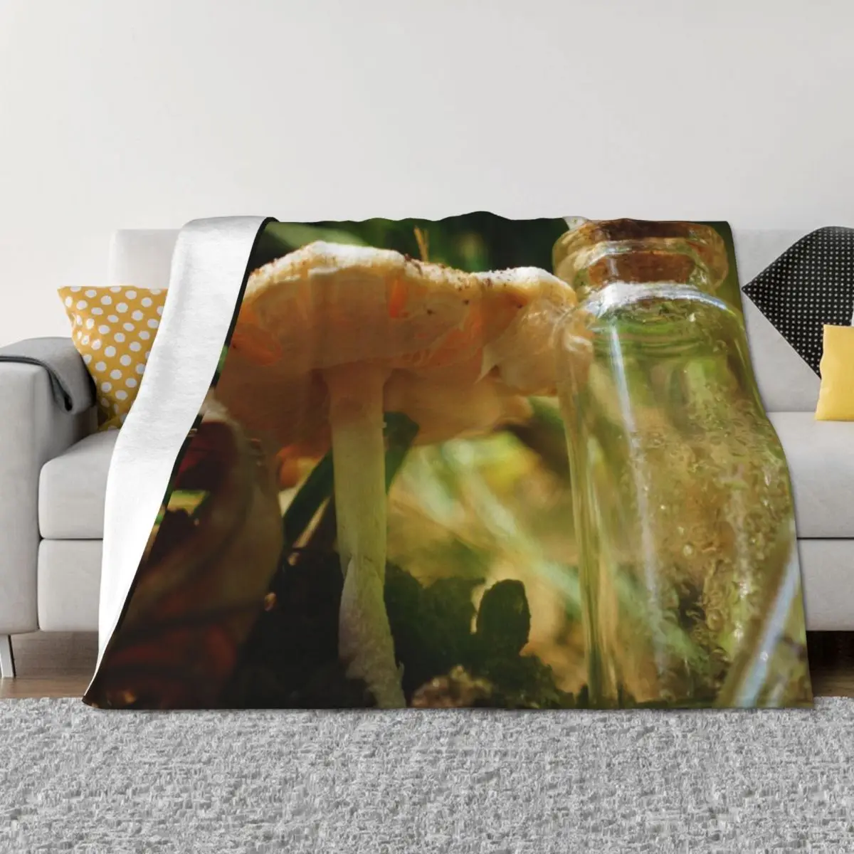 

Fairy Mushroom Throw Blanket decorative Thermals For Travel Furry Blankets