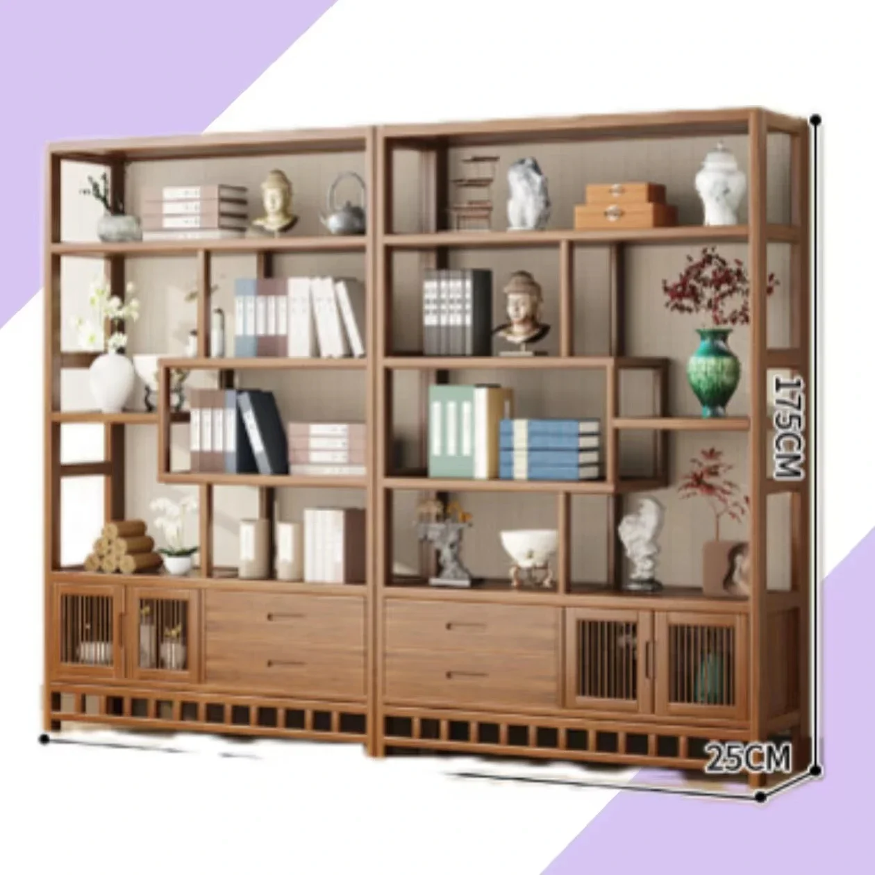 Chinese B&B tea set shelving display cabinet partition receive put shelf floor LOGS Bogu frame BAMBOO