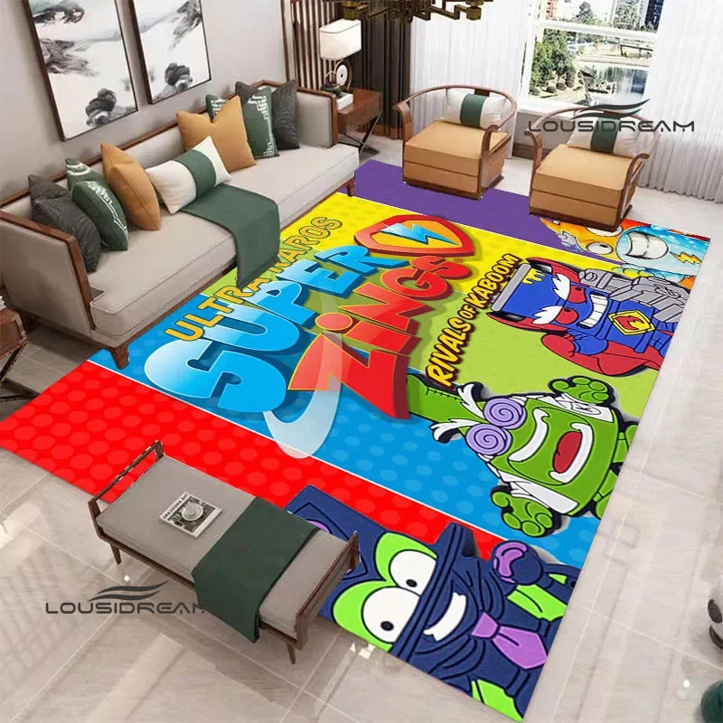 Cute cartoon Super Zings printed carpet Non -slip carpet Yoga mat door mat photography props kitchen mat area rug birthday gift