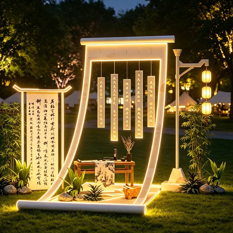 Custom LED Book Scroll Sign Light Commercial Street Advertising Display Outdoor Landscape Walkway Waterproof Project Decor Lamp