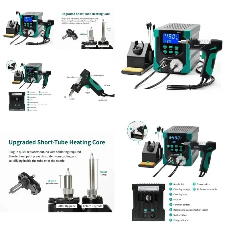 2026 HOT SALE New Upgraded  SS‑331N ESD LCD Digital Electric Desoldering Pump BGA Solder Work Tool