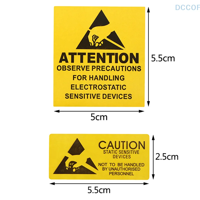 40Pcs Attention Caution Sticky Sticker Adhesive Warning Label Reminder For ESD Static Sensitive Device Electronic Components