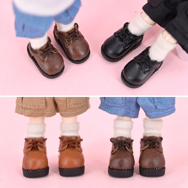 Sapatos de boneca ob11, sapatos de couro estilo retrô adequados para 1/12 bjd p9 p10 ymy asi2.0 gsc ufdoll acessórios de sapatos