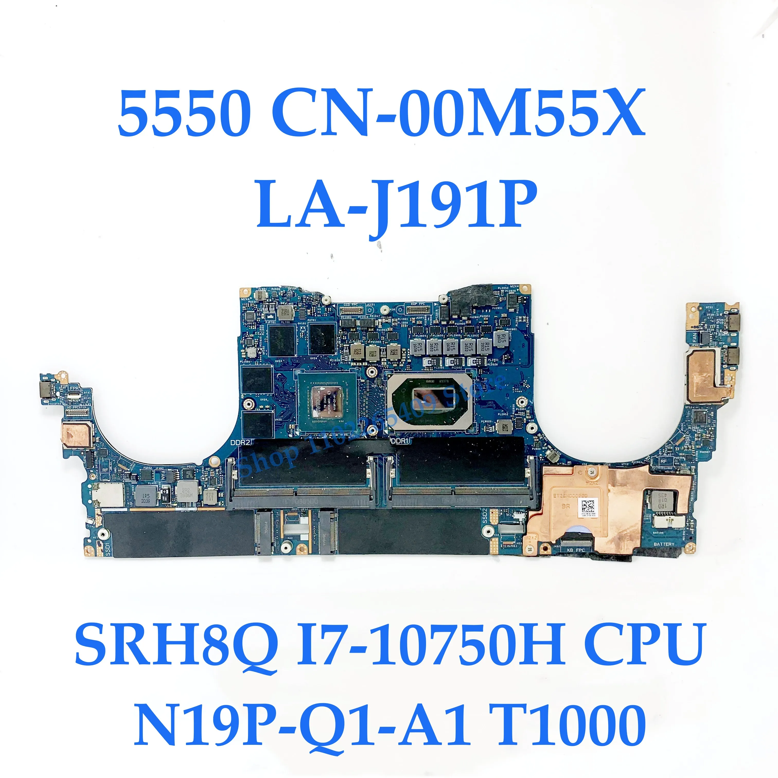 

LA-J191P 0MCFW2 0MTW3G 0FMCXM 0V6K79 09RKCG GX59H Для DELL 5550 W/I7-10750H/I7-10850H/I7-10875H T1000/T2000 GTX1650TI 100% тест