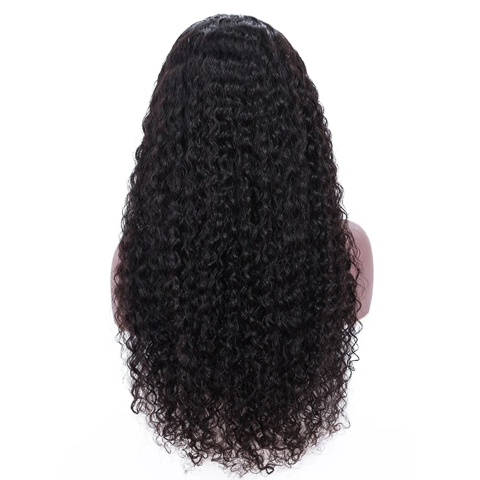 Peruca de cabelo humano encaracolado cor natural HD peruca frontal de renda transparente 13x4 densidade 180% para mulheres