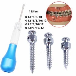 Dental ortodontyczne Mini implanty mikro śruby wkrętak implantowy ze stopu tytanu samowiercący 1.4mm/1.6mm/1.8mm/2.0mm