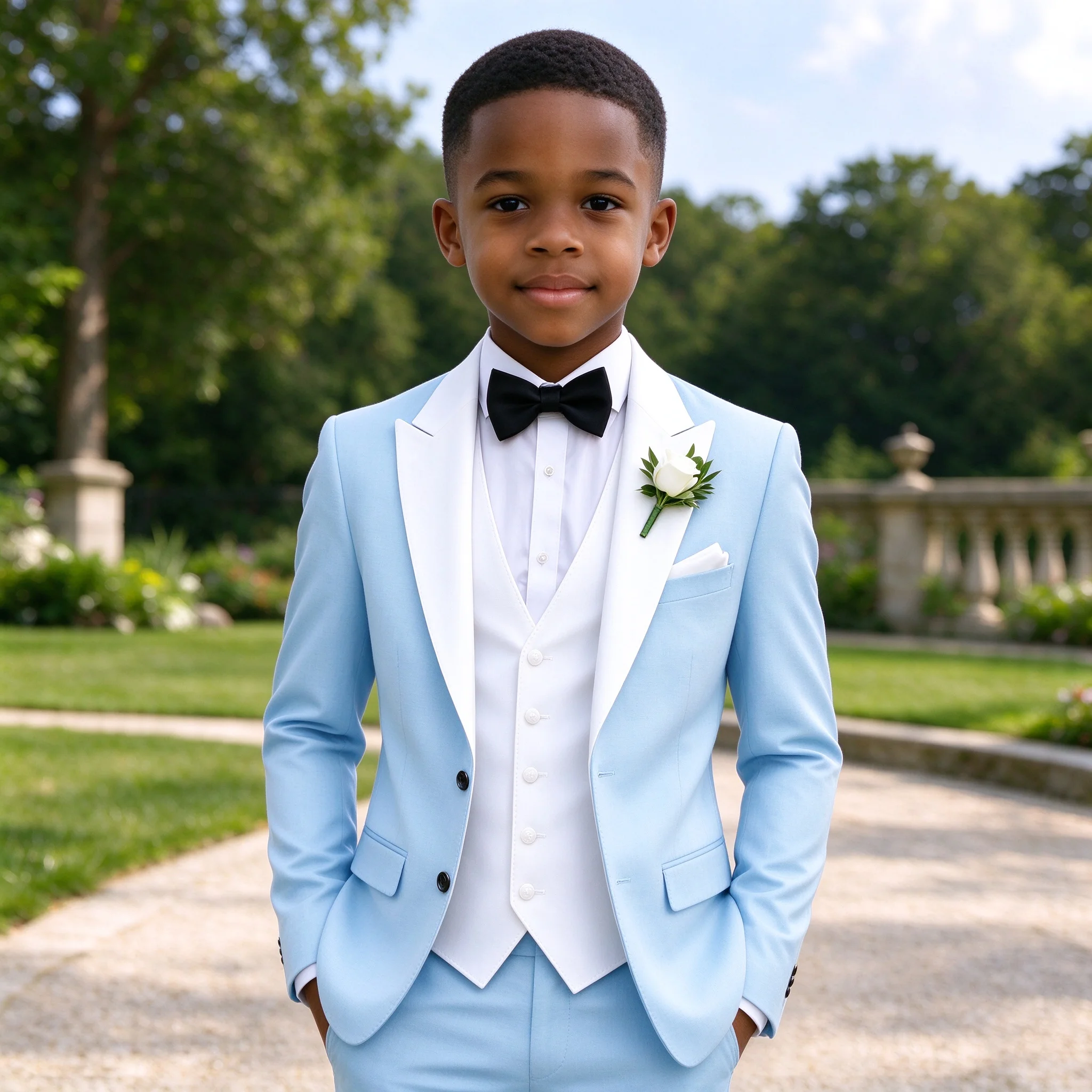 Trajes de Niño para Boda, Esmoquin, Chaqueta, Chaleco y Pantalones, Conjunto de 3 Piezas, Ropa Formal para Niños, Blazer
