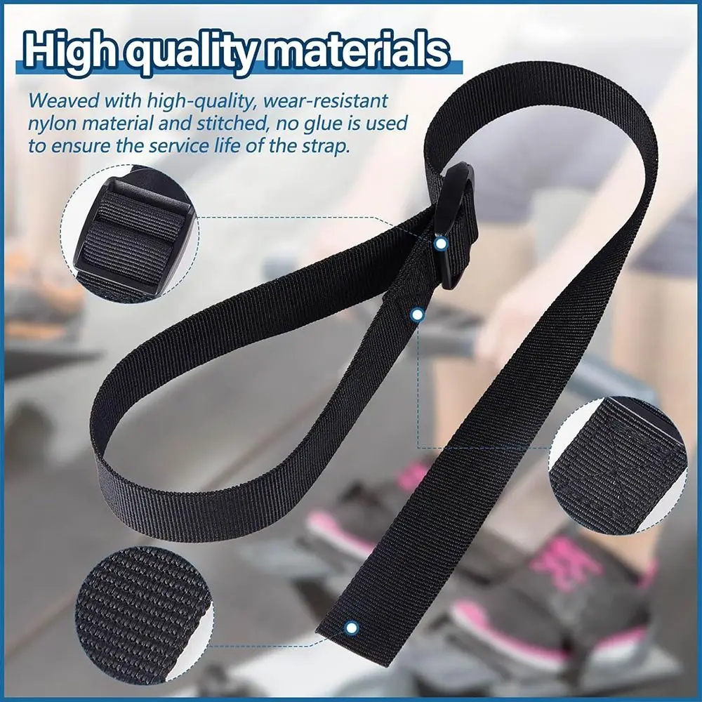 2pcs Adjustable Rowing Machine Feet Straps Quick Release Durable Rowers Fitness Foot Strap Reinforced Rowing Workout Band