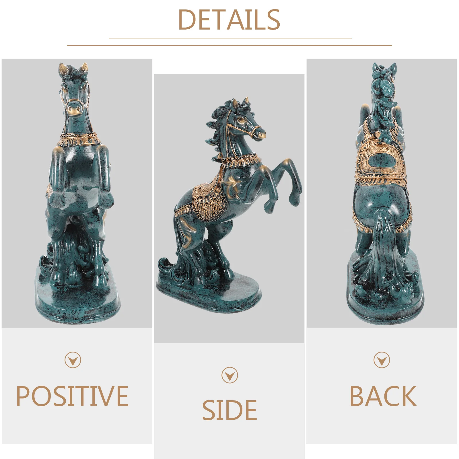

Resin Standing Horse Decoration Compact Size Creative Delicate Design Resin Material Home Office Desktop Ornament